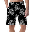 White Wolf Traditional Tattoo Doodle On Dark Can Be Custom Photo 3D Men's Shorts