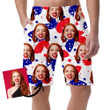 Theme Tricolor Red Blue White Butterflies And Stars Can Be Custom Photo 3D Men's Shorts
