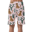 Wild African Leopard And Cactus Summer Tropical Can Be Custom Photo 3D Men's Shorts