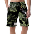 Tropical Vintage Night Crane Bird Palm Trees On Dark Background Can Be Custom Photo 3D Men's Shorts