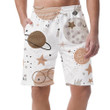 Trendy Space With Funny Planet Characters Cartoon Can Be Custom Photo 3D Men's Shorts