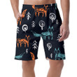 Watercolor Green And Orange Fox And Tree On Dark Background Can Be Custom Photo 3D Men's Shorts