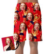 Wild African Funny Dancing Leopard On Red Can Be Custom Photo 3D Men's Shorts