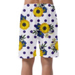 Violet Polka Dots Background With Hippie Sunflower Can Be Custom Photo 3D Men's Shorts