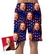 Wavy Ornament With Stars In Traditional American Colors Can Be Custom Photo 3D Men's Shorts