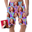 Trippy Pattern Of Colorful Magic Mushrooms In Doodle Style Can Be Custom Photo 3D Men's Shorts