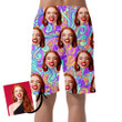 Trippy Pattern Of Colorful Magic Mushrooms In Doodle Style Can Be Custom Photo 3D Men's Shorts