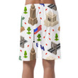 White Concept Travel Isometric View Landmark And Architecture America Can Be Custom Photo 3D Men's Shorts