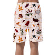 Thin Line Seasonal Pattern With Autumn Leaves Mushrooms And Berries Can Be Custom Photo 3D Men's Shorts