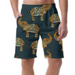 Tribal Style Gold Elephant On Gray Background Can Be Custom Photo 3D Men's Shorts
