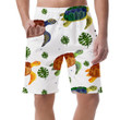 Turtles And Palm Trees Tropical Elements Can Be Custom Photo 3D Men's Shorts