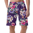 Watercolor Colorful Flowers Bouquet On Purple Background Can Be Custom Photo 3D Men's Shorts