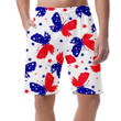 Tricolor Grunge Butterflies Patriotic Star White Background Can Be Custom Photo 3D Men's Shorts