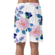 Watercolor Pattern Of Roses Violets On White Background Can Be Custom Photo 3D Men's Shorts