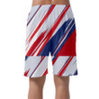 USA Flag Colors Stripes Pattern With Hand Painted Brush Strokes Can Be Custom Photo 3D Men's Shorts