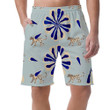 Wild African Leopard With Bright Turquoise Flowers Can Be Custom Photo 3D Men's Shorts