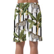 Tropical Banana Trees And Leopard Black And White Striped Can Be Custom Photo 3D Men's Shorts