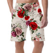 Vintage Beautiful Pink And Red Roses Branch Cream Background Can Be Custom Photo 3D Men's Shorts