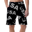 USA Letters Made Of The Flag In Black And White Pattern Can Be Custom Photo 3D Men's Shorts