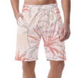 Tropical Monstera Palm Leaves Silhouette Line Art Background Can Be Custom Photo 3D Men's Shorts