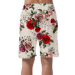 Vintage Beautiful Pink And Red Roses Branch Cream Background Can Be Custom Photo 3D Men's Shorts