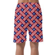 Usa Stars Independence Day Crisscross Pattern Can Be Custom Photo 3D Men's Shorts