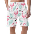 Tropical Flamingo Leaves And Black Dots Can Be Custom Photo 3D Men's Shorts