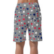 USA Stars On Gray Checkered Background Can Be Custom Photo 3D Men's Shorts