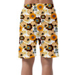 Vintage 60's Hippie Floral Hand Drawn Pattern White Theme Can Be Custom Photo 3D Men's Shorts