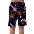 Trendy Abstract Flowers On Dark Blue Background Can Be Custom Photo 3D Men's Shorts