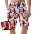Triangle Flags With Stripes And Stars Independence Day Theme Can Be Custom Photo 3D Men's Shorts