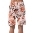 Watercolor Pattern Of Coral And Cream Flowers Leaves Branches Can Be Custom Photo 3D Men's Shorts