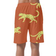 Wild African Exotic Leopard Animal On Orange Can Be Custom Photo 3D Men's Shorts