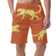 Wild African Exotic Leopard Animal On Orange Can Be Custom Photo 3D Men's Shorts