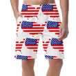 United States Of America Flag Map On White Background Can Be Custom Photo 3D Men's Shorts