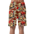 Traditional Japanese Culture Red Sun Dragon And Geisha Can Be Custom Photo 3D Men's Shorts