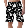 White Silhouettes Of Various Leaves And Berries Forming Pattern Can Be Custom Photo 3D Men's Shorts