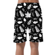 White Silhouettes Of Various Leaves And Berries Forming Pattern Can Be Custom Photo 3D Men's Shorts