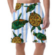Turtles And Tropical Leaves On Grey Background Can Be Custom Photo 3D Men's Shorts