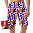 USA National Holiday Repeating Texture With Polka Dots Can Be Custom Photo 3D Men's Shorts
