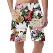 Watercolor Colorful Flowers Roses Branch On White Background Can Be Custom Photo 3D Men's Shorts