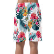 Tropical Plants Colorful Flowers And Green Palm Leaves Art Pattern Can Be Custom Photo 3D Men's Shorts
