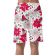 Watercolor Red Cardinal Poinsettia Flower And Birds Can Be Custom Photo 3D Men's Shorts