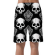 White Human Skull And Geometry On Black Background Can Be Custom Photo 3D Men's Shorts