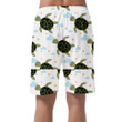 Turtle In Sketch Style On Light Blue Background Can Be Custom Photo 3D Men's Shorts