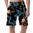 Vintage Style Blue Dragon And Golden Rose Can Be Custom Photo 3D Men's Shorts