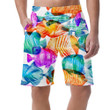 Watercolor Marine Tropical Fishes On White Background Design Can Be Custom Photo 3D Men's Shorts