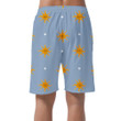 Funny Sun With Closed Eyes In Vintage Style Can Be Custom Photo 3D Men's Shorts