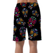 Colorful Sugar Skull Mexican With Floral Ornament And Flower Can Be Custom Photo 3D Men's Shorts