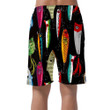 Colorful Fishing Lures On Black Background Art Design Can Be Custom Photo 3D Men's Shorts